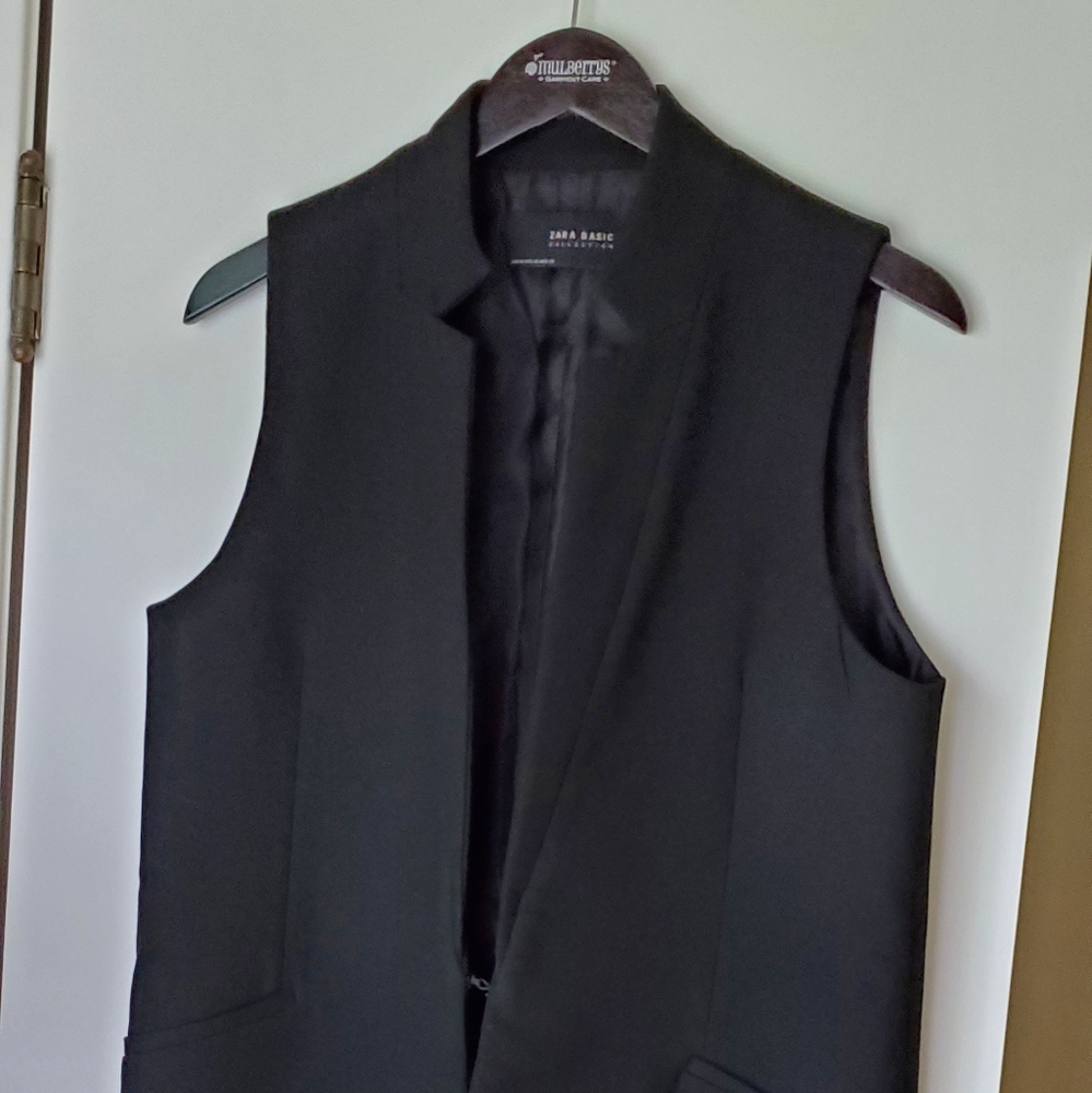 Zara Sleeveless Blazer Vest Black